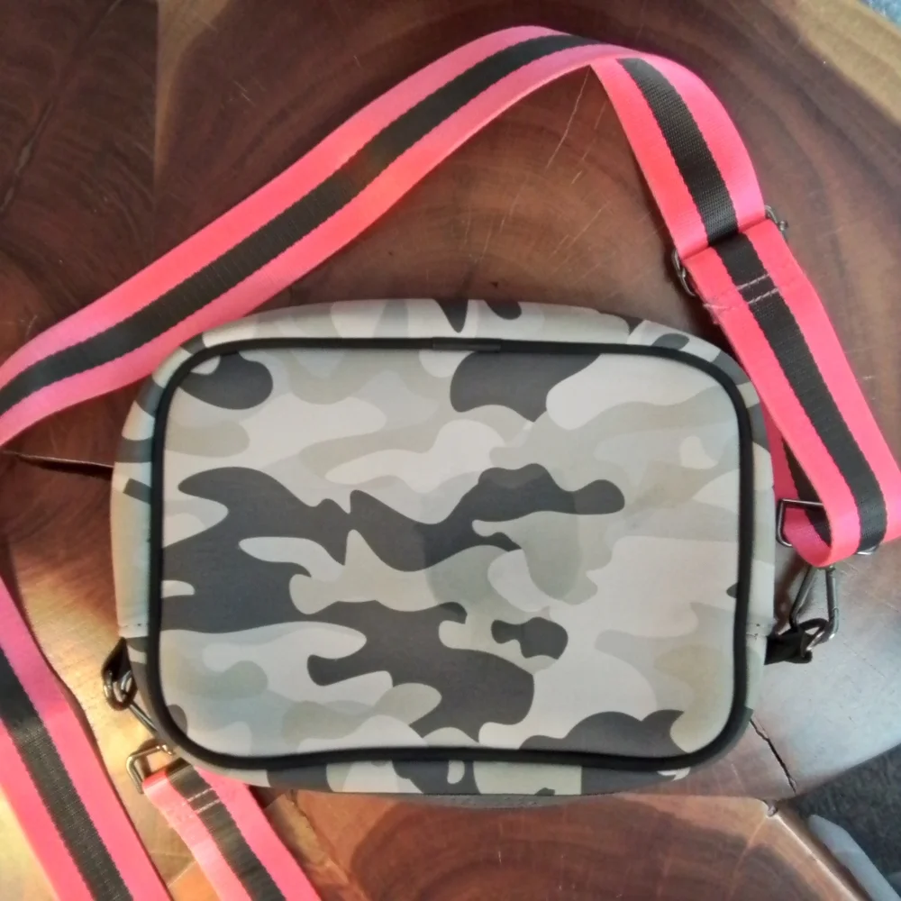 Haute Shore Drew Camo & Pink Neoprene Crossbody Bag